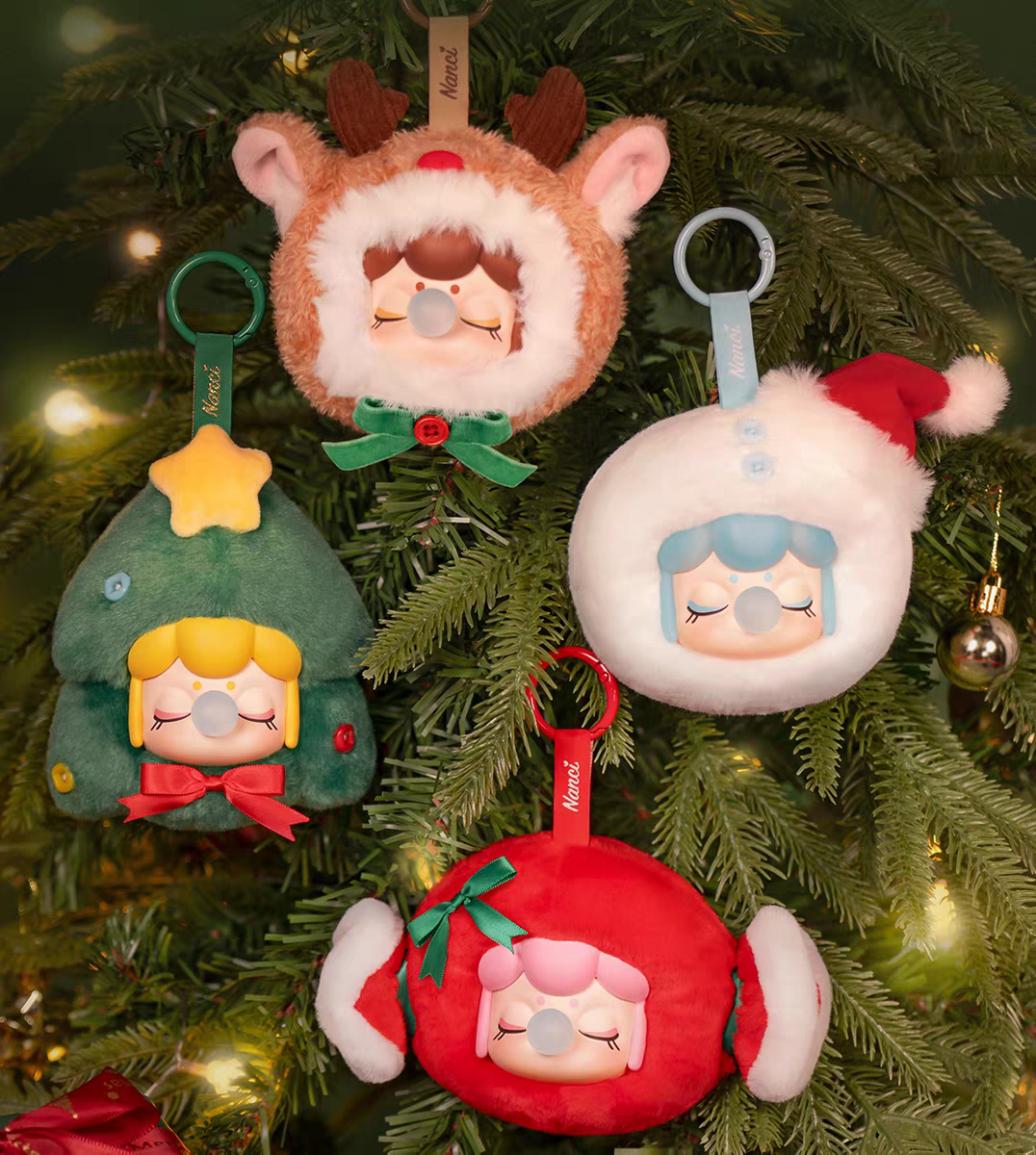 本物のRuolai Nanciクリスマスシリーズビニールぬいぐるみブラインドボックスフィギュア、女性へのギフト