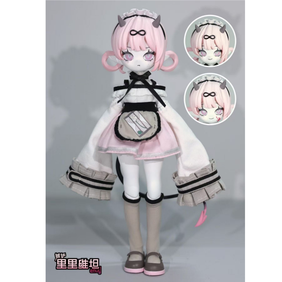 本物のひなづま悪魔の角シリーズ 8 ポイントの可動式 BJD ブラインド ボックス コレクション玩具、かわいいフィギュア、8 ポイント サイズ