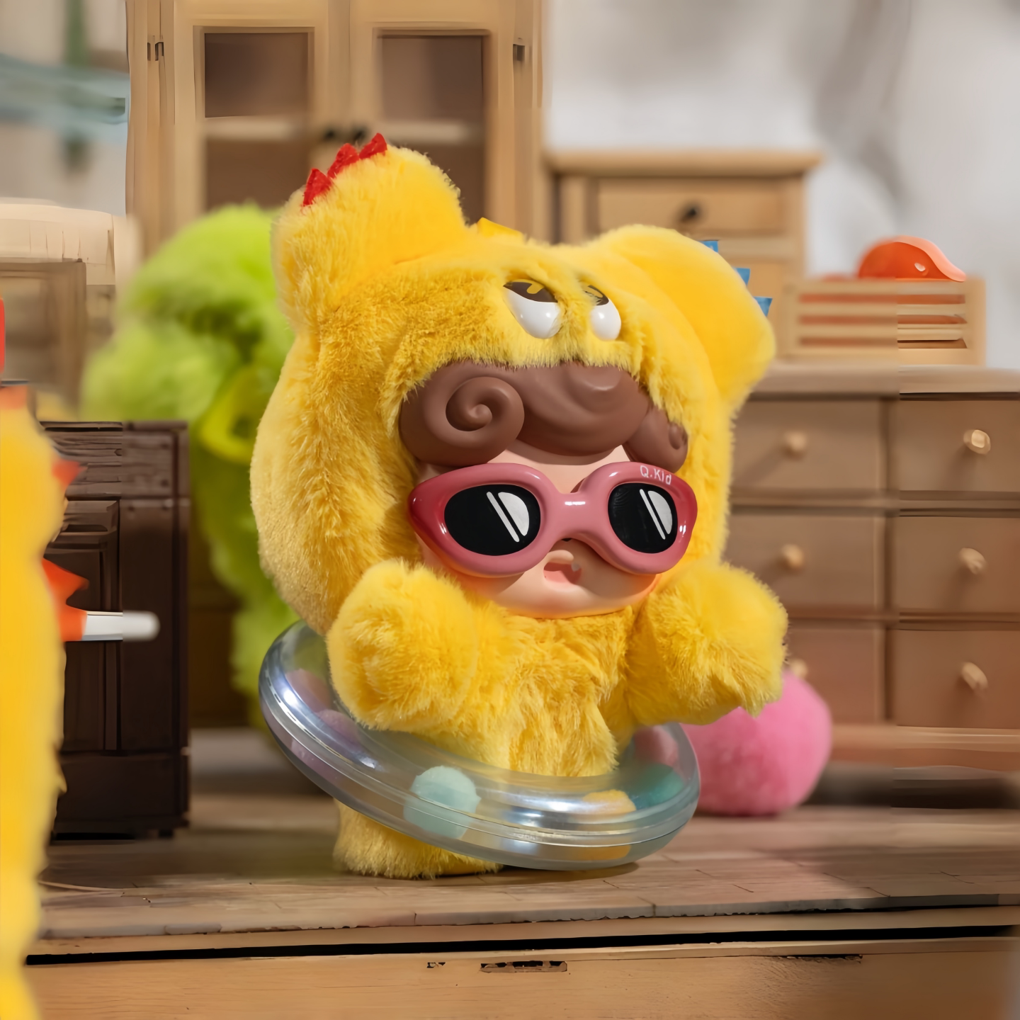 JOTOYS Odd & End Trendy Q-Baby Emotional Furry Monster Series ぬいぐるみキーチェーン ブラインドボックス トレンディなおもちゃとギフト